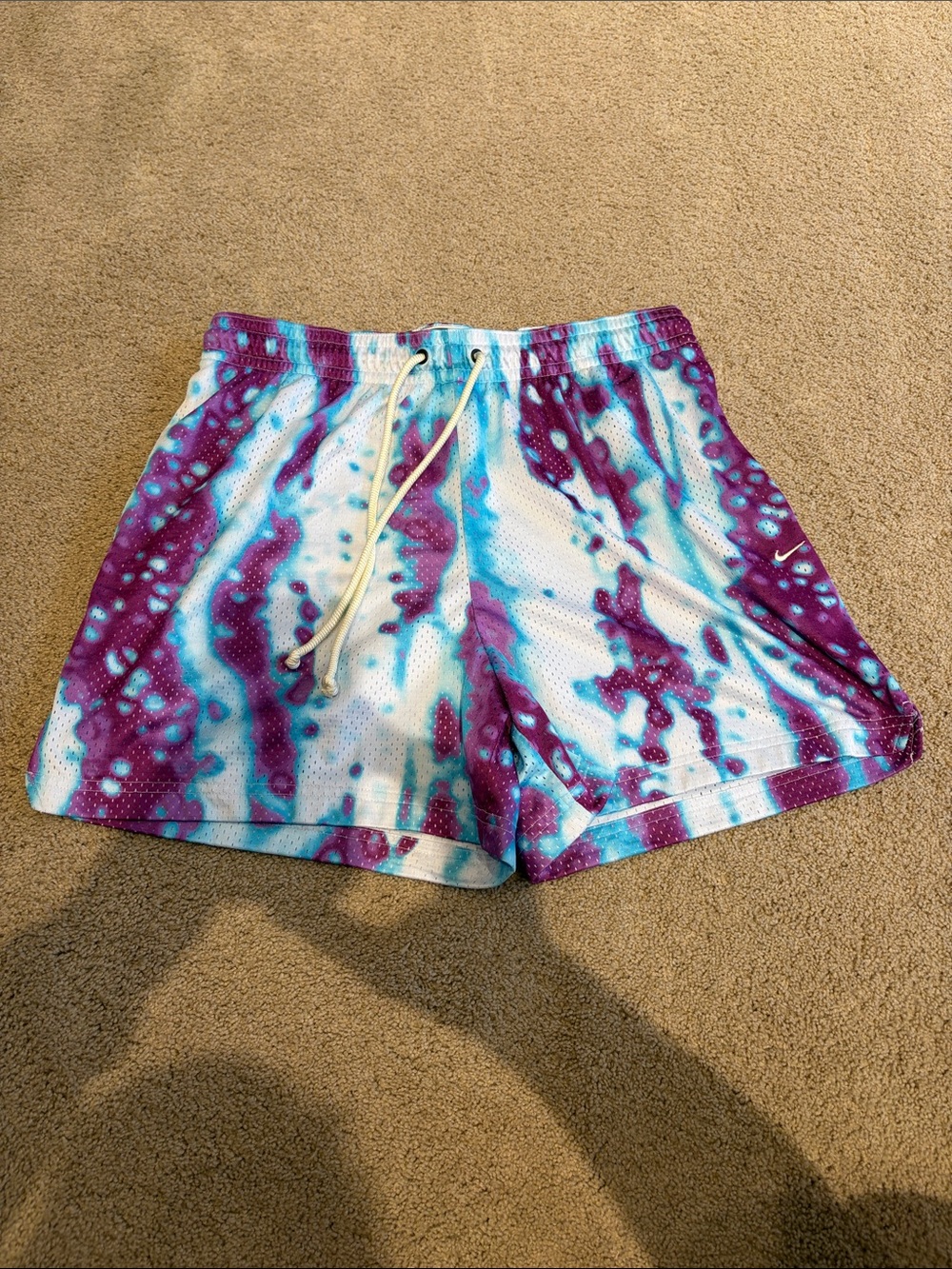 Mens Nike Blue & Purple Tie Die Shorts